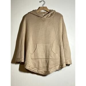 Polo Jeans Co Ralph Lauren Beige Wool Pullover Hooded Sweater Poncho 1 Size